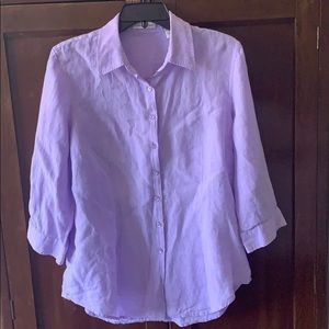 Coldwater Creek Purple Linen Shirt